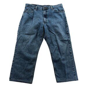 Full Blue Mens Jeans 38x30 Relaxed Fit Straight Leg Blue Denim Cotton Casual